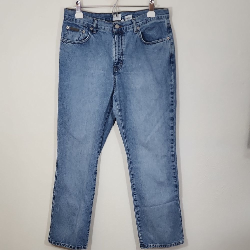 Calvin Klein Vintage Y2K Jeans Light Blue Straight Leg High Rise Jeans Size 12